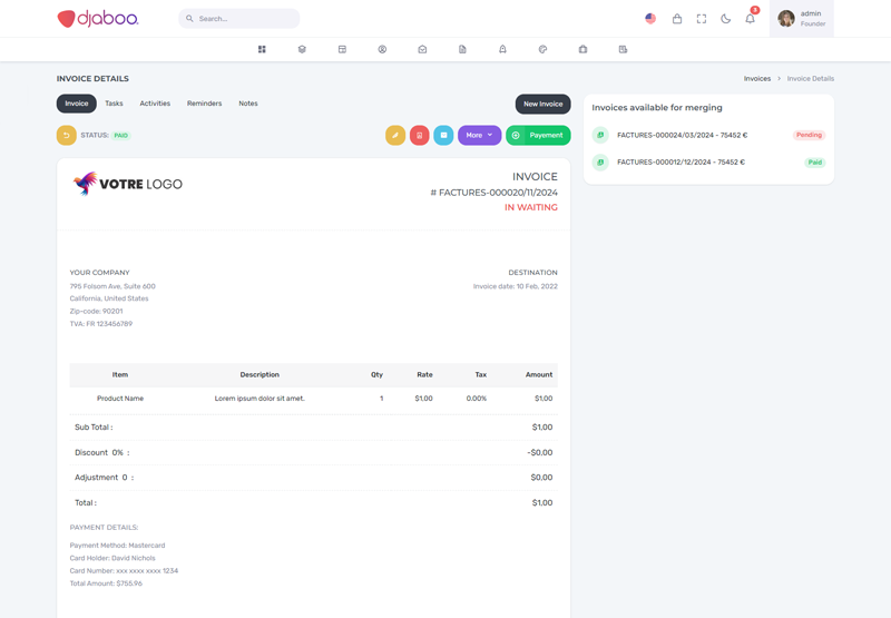 Gestion financière et facturation