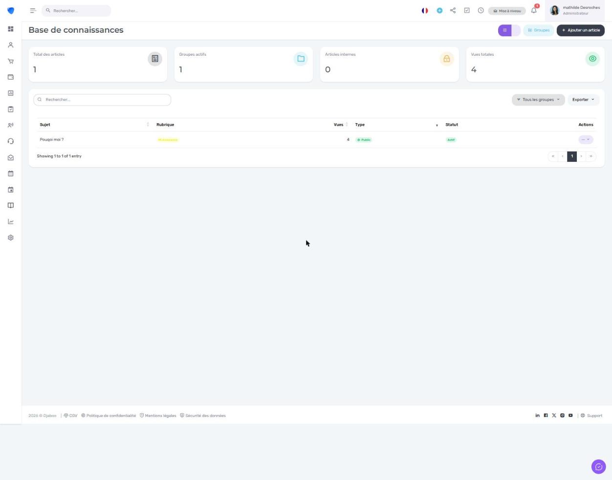 Base de connaissances dans Djaboo