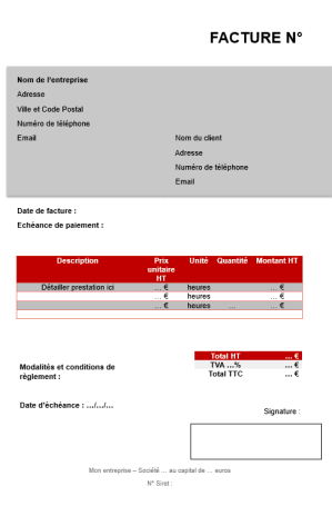Modèle de facture