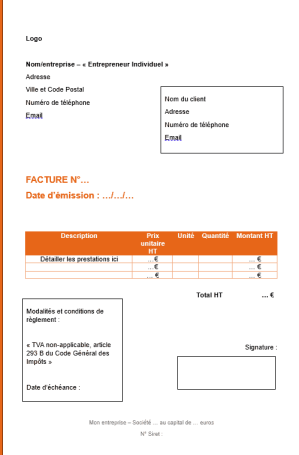 Modèle de facture