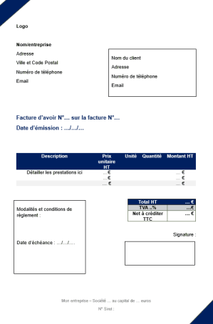 Modèle de facture