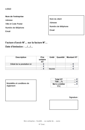 Modèle de facture