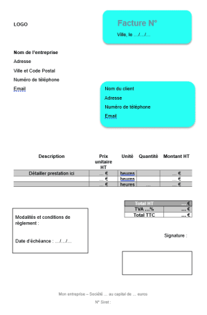 Modèle de facture